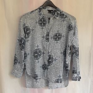 H&M Blue Flowery Hi-Low Blouse